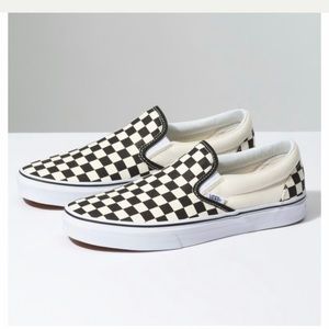 Vans Black/White Checkboard Slip-on Sneakers